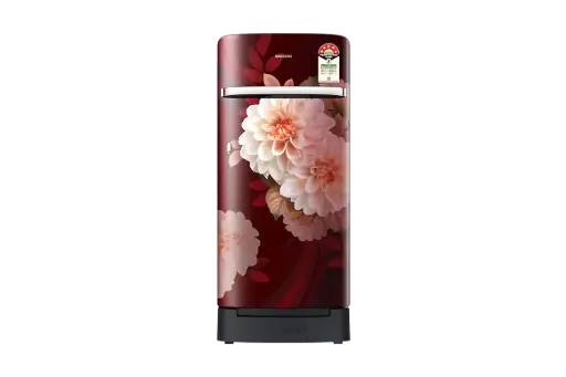 Refrigerator-Single Door-189 L-5 Star-SAMSUNG-RR21H2H25BR/HL-Begonia Red-W. Base Drawer-BBM